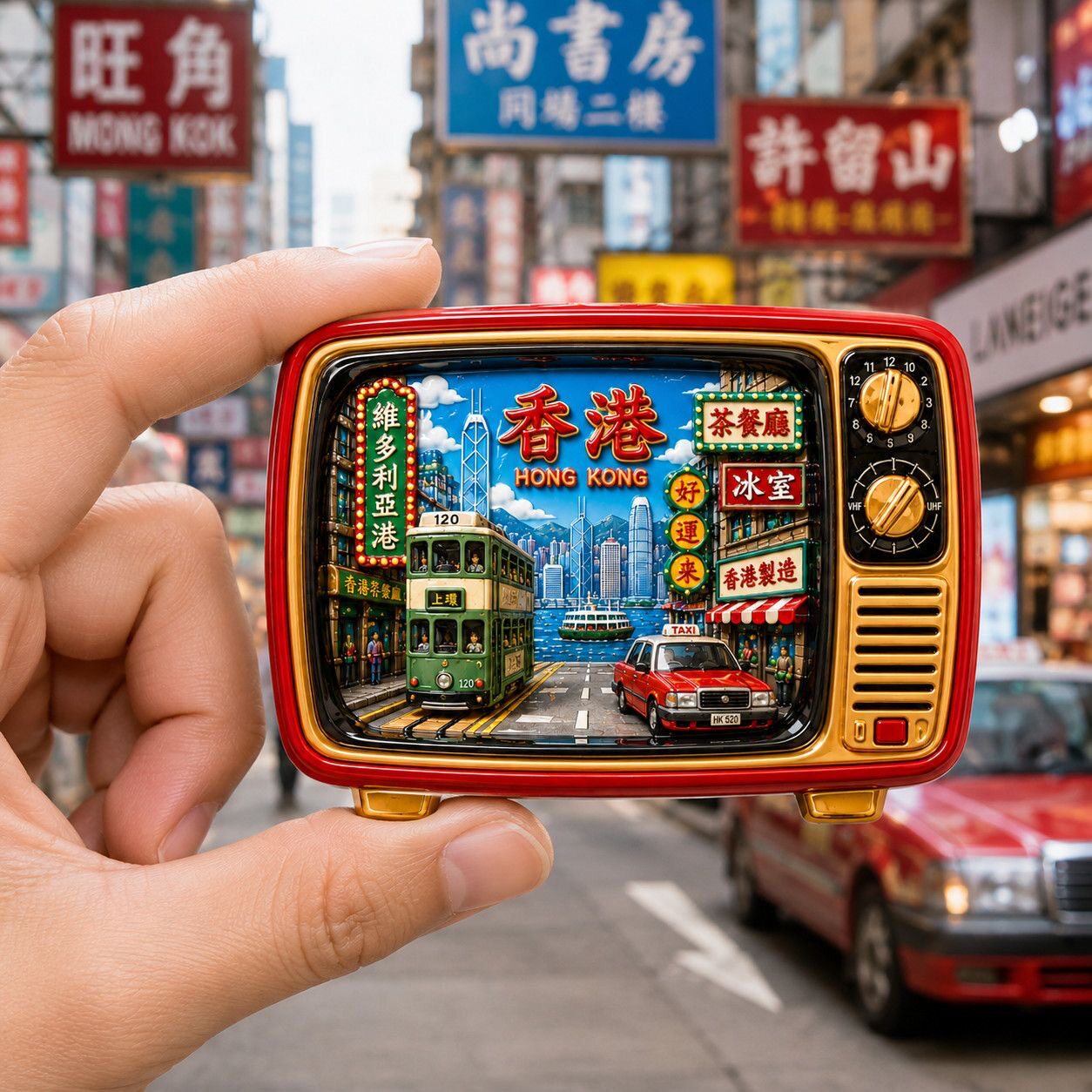 香港老式电视剧树脂浮雕磁吸冰箱贴文创旅游纪念品小礼品伴手礼