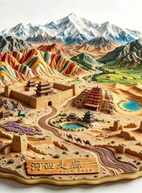 【河西走廊】旅游金属立体浮雕冰箱贴敦煌嘉峪关纪念品文创磁吸贴