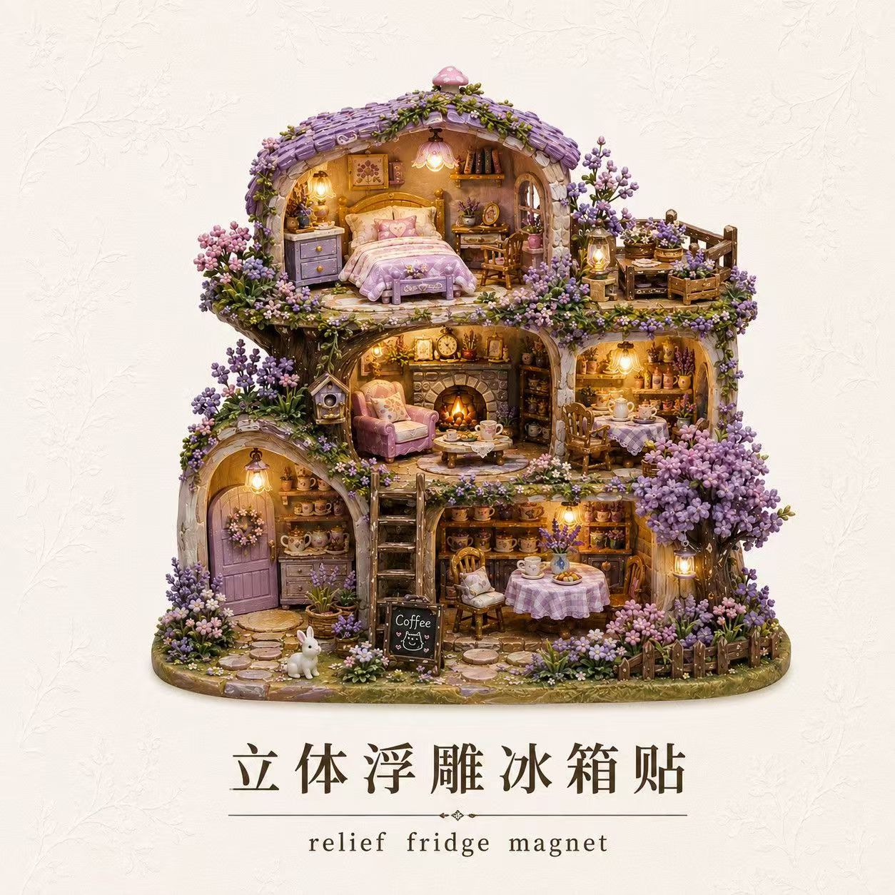 【薰衣草之家】立体树脂浮雕冰箱贴创意纪念品个性装饰品高级磁吸