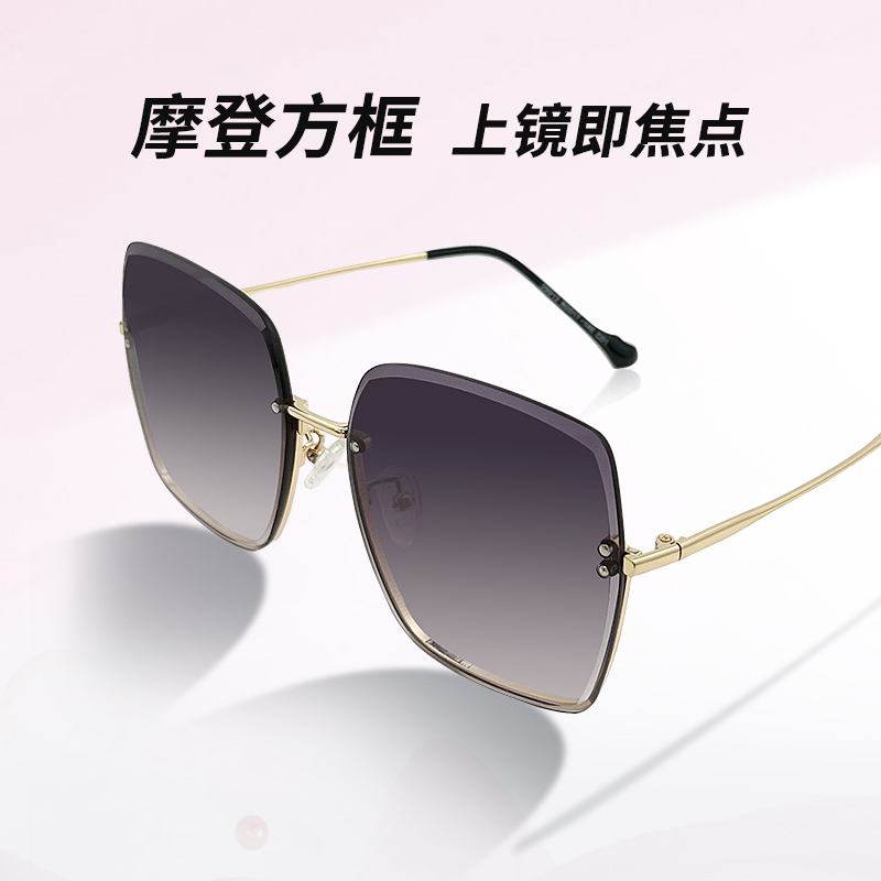 毛源昌摩登方框非偏光墨镜女防晒紫外线大脸高级百搭太阳镜29912