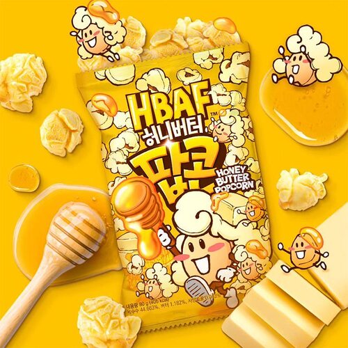韩国进口芭蜂HBAF蜂蜜黄油爆米花