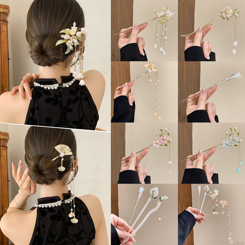 古风流苏发簪女盘发簪子旗袍配饰