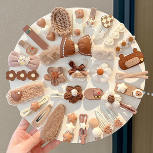 儿童刘海碎发神器毛绒发夹小女孩可爱侧边bb夹子发卡女童宝宝头饰