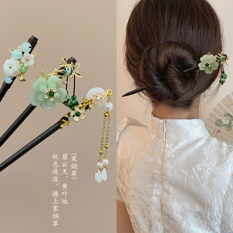 古风发簪女新中式盘发木簪子