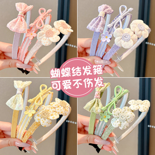儿童可爱蝴蝶结发箍女童不勒头防滑发捆头饰小女孩糖果色头箍发卡