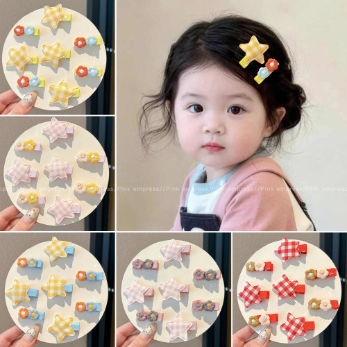 小女孩碎发侧边夹发夹女童不伤发
