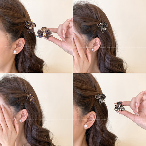 公主头水钻蝴蝶结小抓夹高级发夹