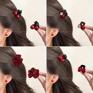 新年红色小抓夹女2025新款发夹高级感侧边刘海夹公主头小夹子发卡
