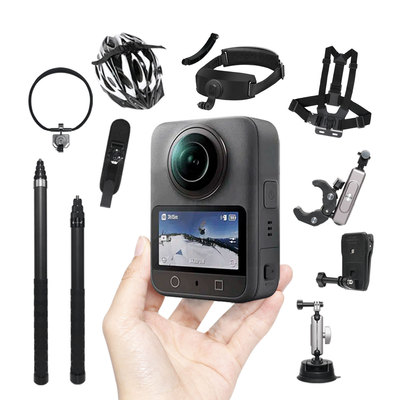 适用大疆360运动全景相机配件360度全景相机隐形延长杆骑行支架挂脖