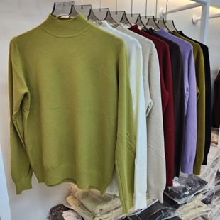 粤雅利来7103半高领毛衣女秋冬内搭保暖针织衫 上衣2025新 打底长袖