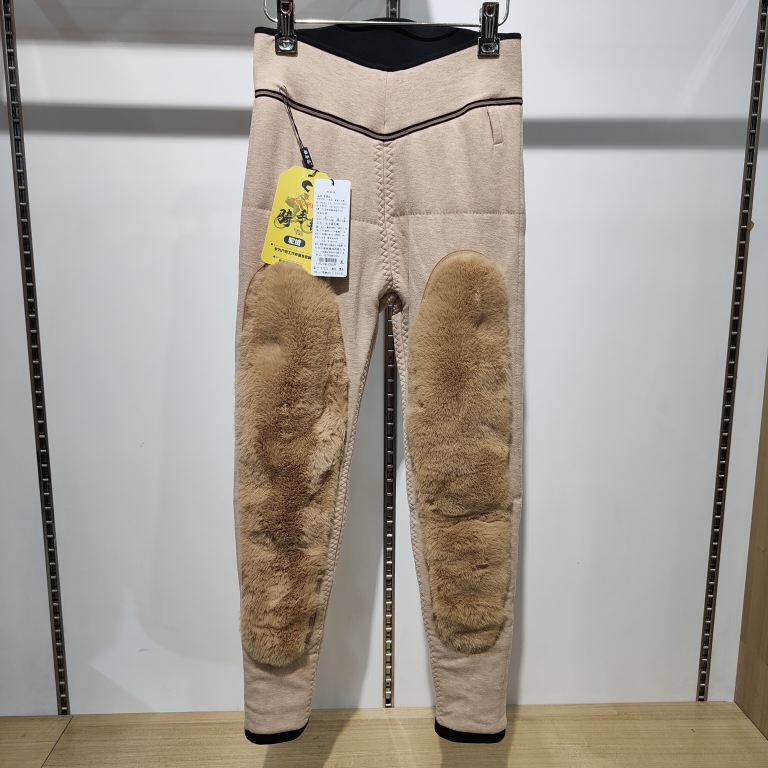 雅喜达7552冬女士特厚加长护膝驼绒保暖裤骑手棉裤加肥加大7552-1