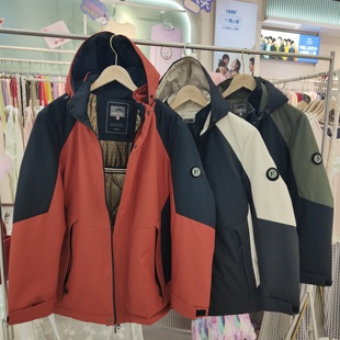 棉花星期五3452秋冬新款 连帽羊毛一体加厚冲锋衣防风防水外套 男士