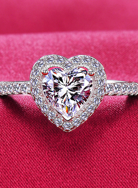 美国正品莫桑石戒指D色女仿真钻戒婚戒钻石珠宝带证书测钻笔80337