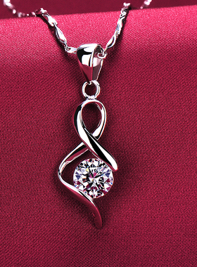 美国正品莫桑石吊坠项链D色女钻石珠宝首饰带证书过测钻笔70015