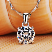 美国星匠钻莫桑石钻石吊坠项链珠宝首饰印记PT950带双证书过笔