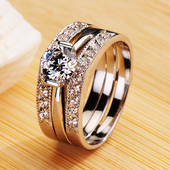 印记950 八心八箭钻石戒指 女戒婚戒 美国莫桑石 带证书 1210