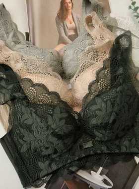 古妃60801性感蕾丝内衣女透气薄杯大码无钢圈聚拢防下垂舒适文胸