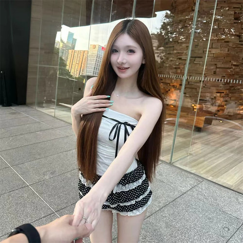 纯欲性感一字肩蝴蝶结抹胸