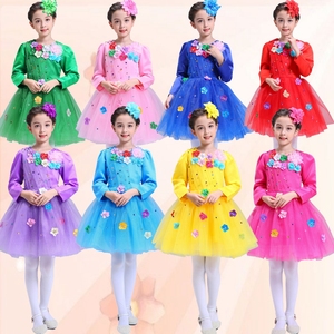 合唱儿童演出服纱裙表中小学生演