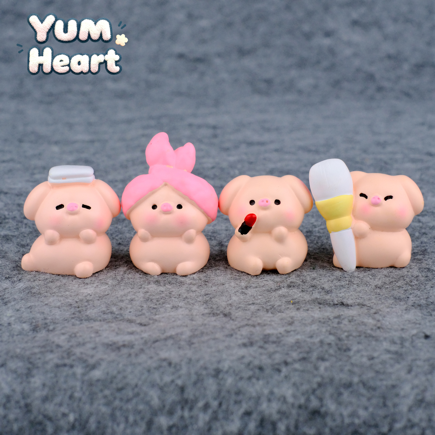 无聊了，摆几只可爱美妆小猪治愈电脑桌面工位办公桌摆件车载装饰