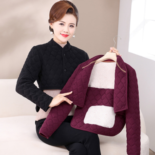 秋冬长袖 驼绒护腰护背暖背棉衣中老年肩周保暖加绒加厚睡觉坎肩女