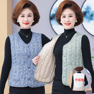 中老年妈妈驼绒棉马甲加绒加厚