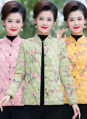 中老年女装秋冬立领驼绒棉袄