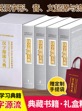 精装典藏限量版/汉字源流大典(全4册)解说汉字起源 汉字演变 中华汉字源流精解字典辞典 图解说文解字古汉语常用字字典专业工具书