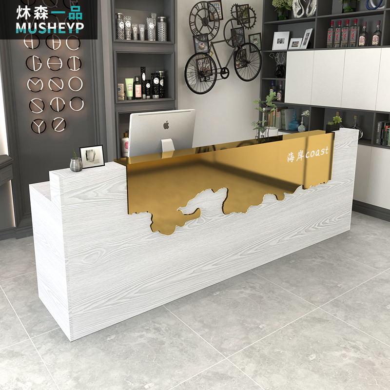 固艺特收银台简约现代服装店小型吧台 不锈钢餐厅公司前台接待台|msdalam kategori Perniagaan/perabot pejabat, Supermarket Furniture, daftar tunai - dari Buy2taobao.com untuk memberikan perkhidmatan ejen Taobao profesional membeli