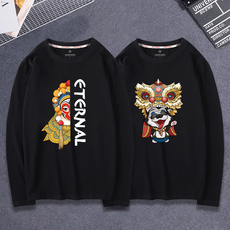 春秋季胖子加肥加大码长袖t恤