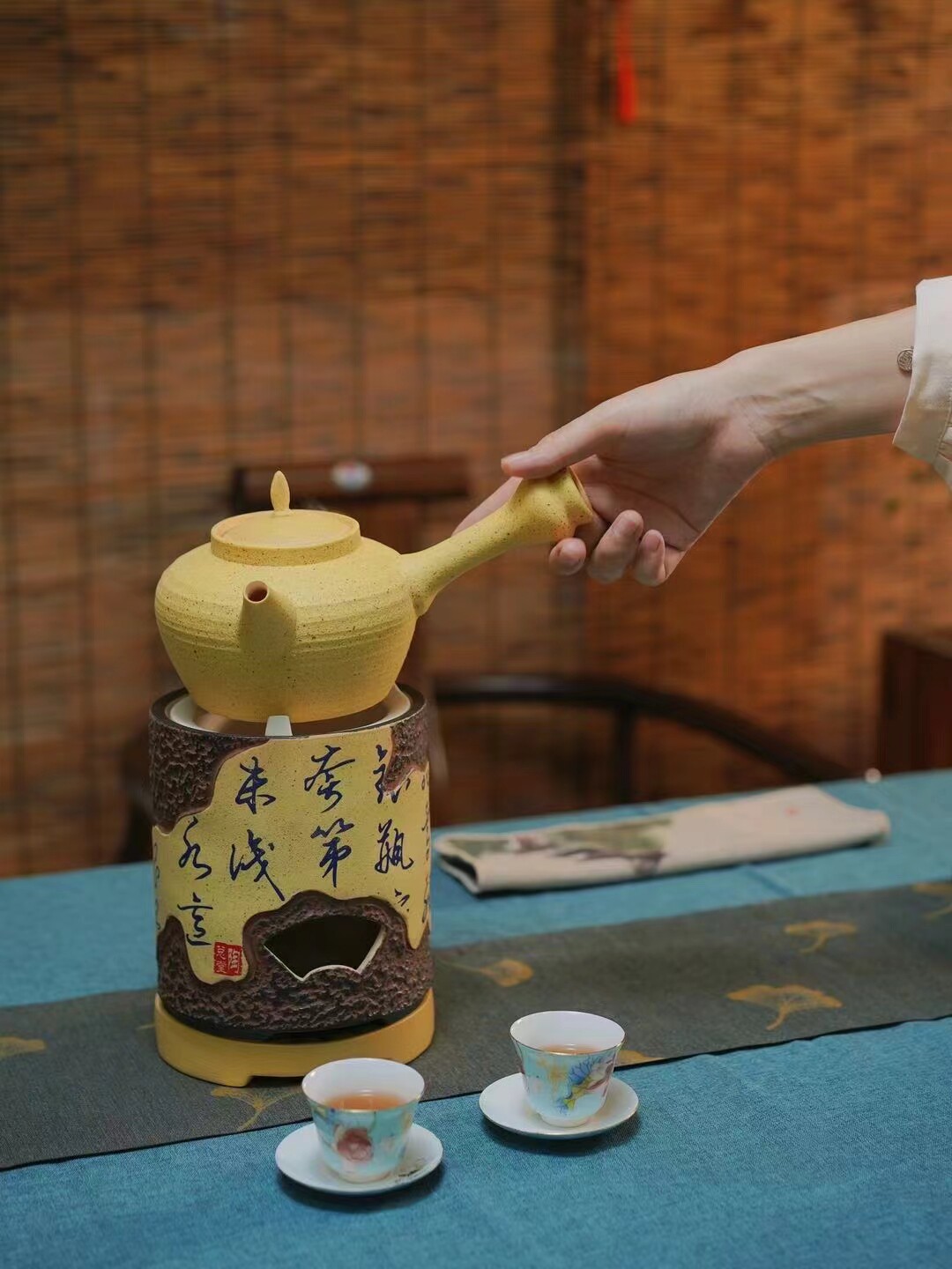 新品陶总堂炭炉陶瓷手工拉壶围炉煮茶网红烧水壶