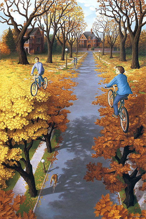 错觉图心理咨询室视觉挂图错觉风景图心理咨询室挂画装饰画