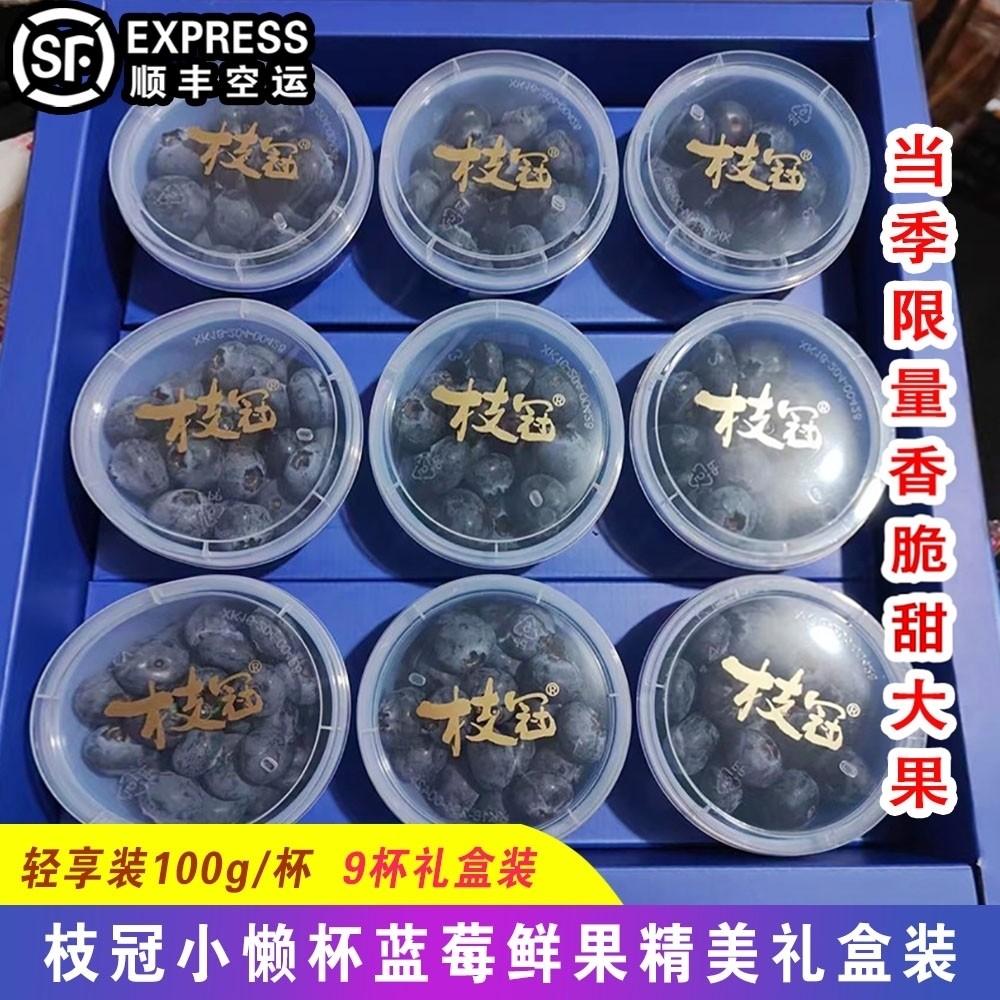 现货枝冠蓝莓小懒杯蓝莓鲜果9杯礼盒脆甜超能杯新鲜孕妇水果顺丰,水产肉类/新鲜蔬果/熟食,蓝莓,淘宝优惠券,粉丝福利购,淘宝优惠卷