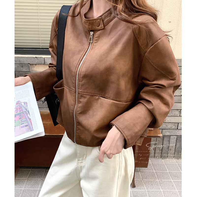 新品！现货两色入短款皮衣Q179P165K268,女装皮衣,两个王小姐