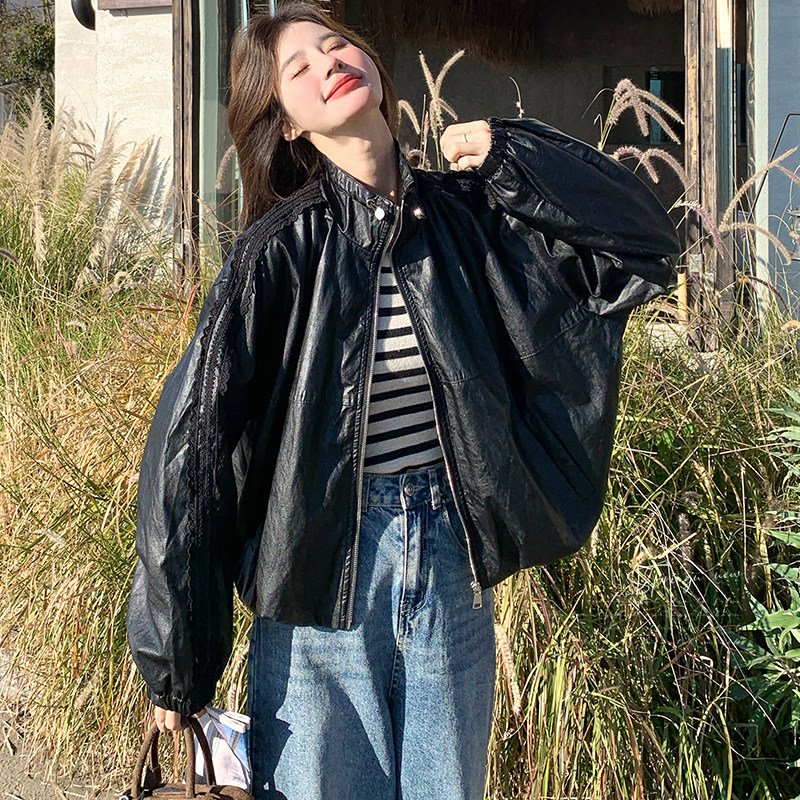 26春新款！现货！蕾丝皮衣Q190P165K258，女装皮衣，两个王小姐