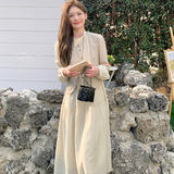 小香风马甲连衣裙套装女2025年春季新款法式温柔风减龄长裙两件套，女装套装/套裙，两个王小姐