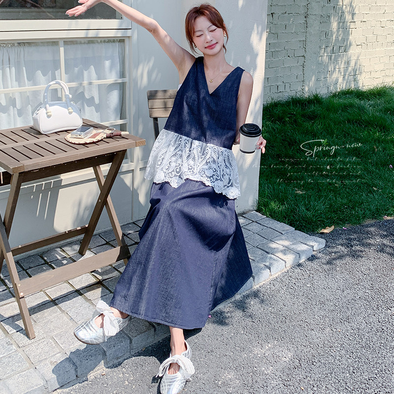 25春夏新款！现货蕾丝牛仔套装X289P155K218,女装套装/套裙,两个王小姐
