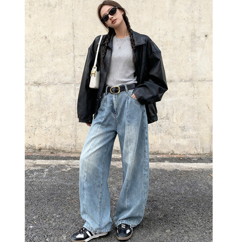 新款！弯刀高腰牛仔裤C280P145K238，女装牛仔裤，两个王小姐