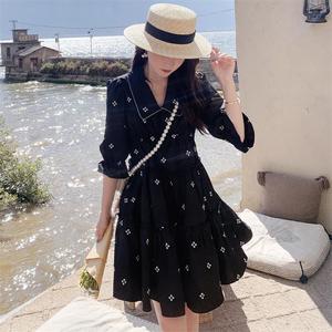 2022夏季现货！！四叶草花瓣刺绣连衣裙X166P90K138
