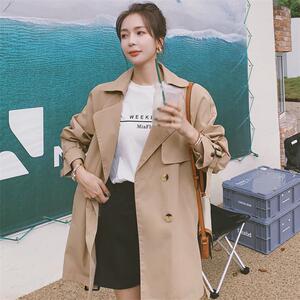 2022春款现货！！百搭挺阔简约风衣Q108P90K145,欧根纱连衣裙穿搭气质图片