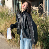 26春新款！！现货立领蕾丝皮衣Q190P165K258，女装皮衣，两个王小姐