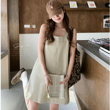 25春夏新品！现货牛皮纸工艺无袖连衣裙C215P105K158，女装连衣裙，两个王小姐