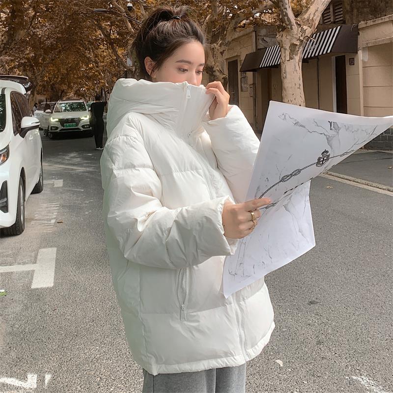 秋冬新款！连帽双拉链简约小白羽绒服庆后出货D206P160K248,女装羽绒服,两个王小姐