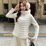 新款！现货弹力连帽90鹅绒服D358P230K328，女装羽绒服，两个王小姐