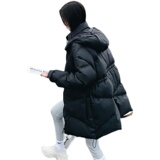 秋冬新款！一周出！高品90绒连帽抽绳中长款羽绒服D213P290K398，女装羽绒服，两个王小姐