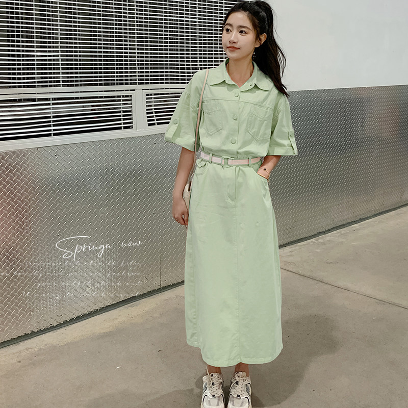 法式粉色气质连衣裙女夏2024新款显瘦工装裙长裙港风高级感质感，女装女装，两个王小姐