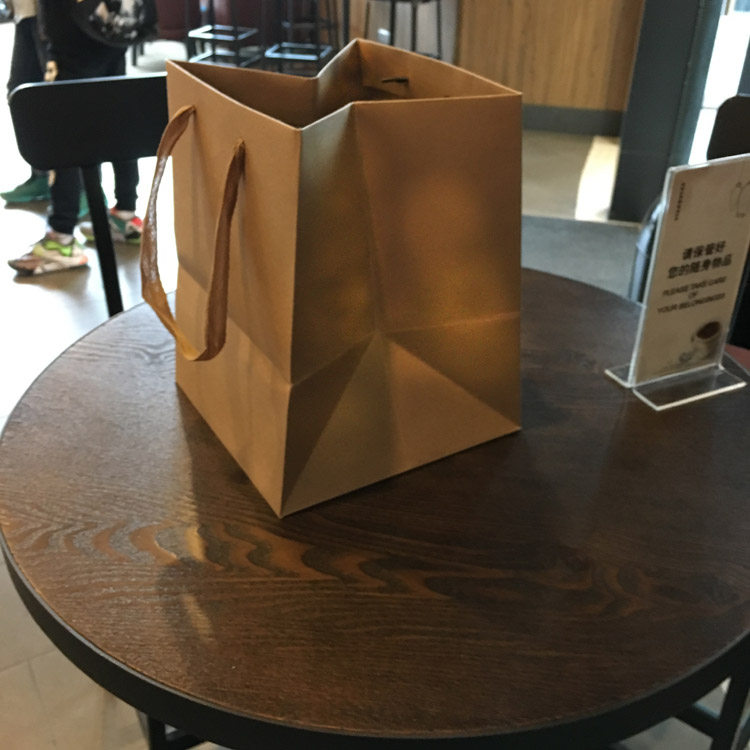 方体袋加大号牛皮纸袋 正方形方体纸袋加厚260G美国牛皮现货