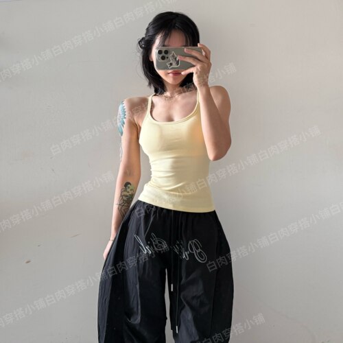 螺纹针织工字健身背心瑜伽女士