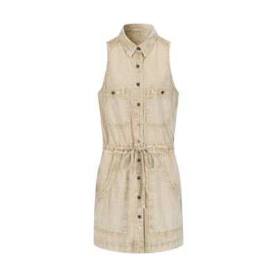 MHV ARCHIVE 女士重洗水做旧无袖牛仔连衣裙