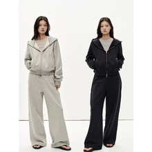 MHV ARCHIVE 25新款 定织生麻灰/藏蓝 女士运动卫衣卫裤套装